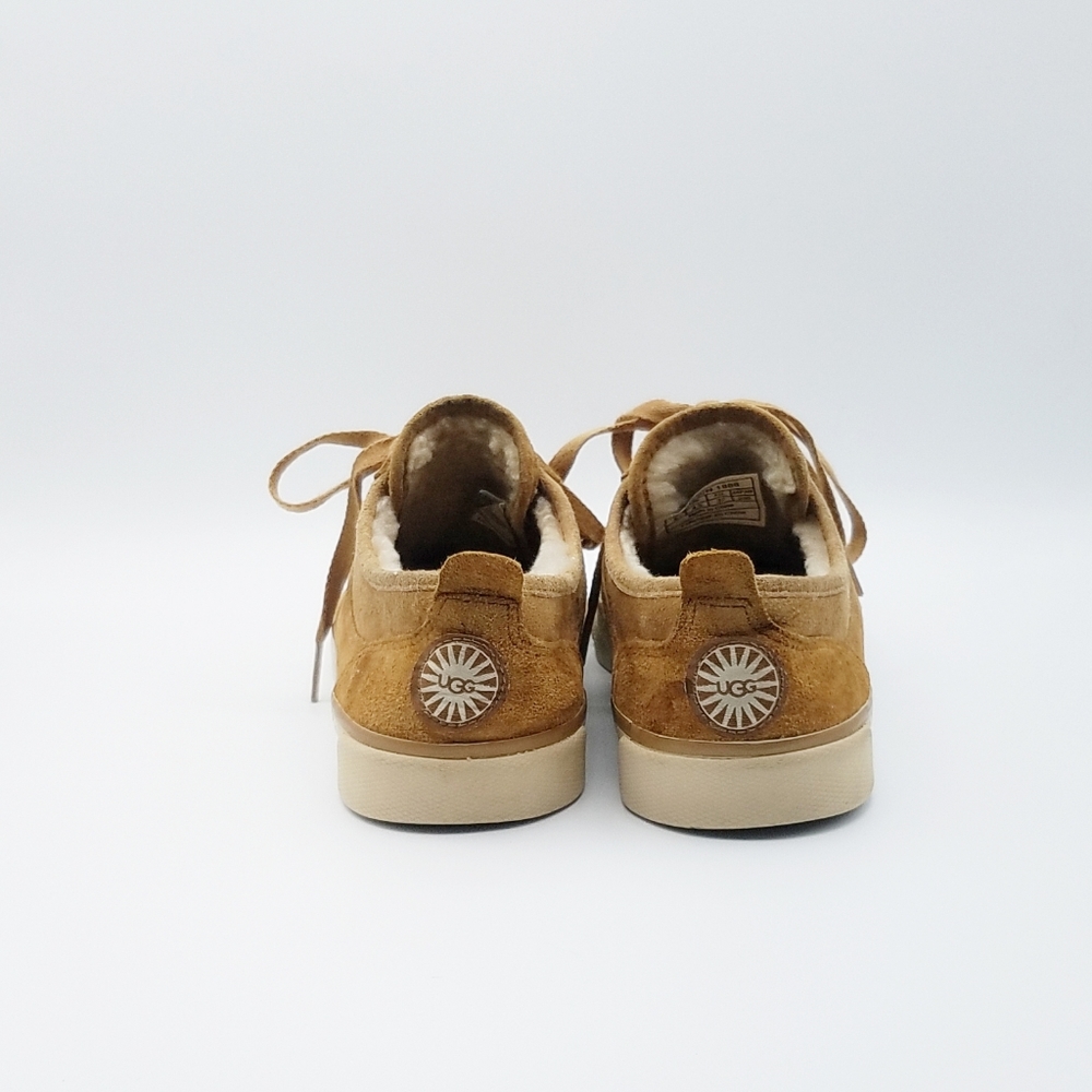 SoldUGG Evera Chestnut Suede Sheepskin Sneakers  6 - Picture 3 of 14